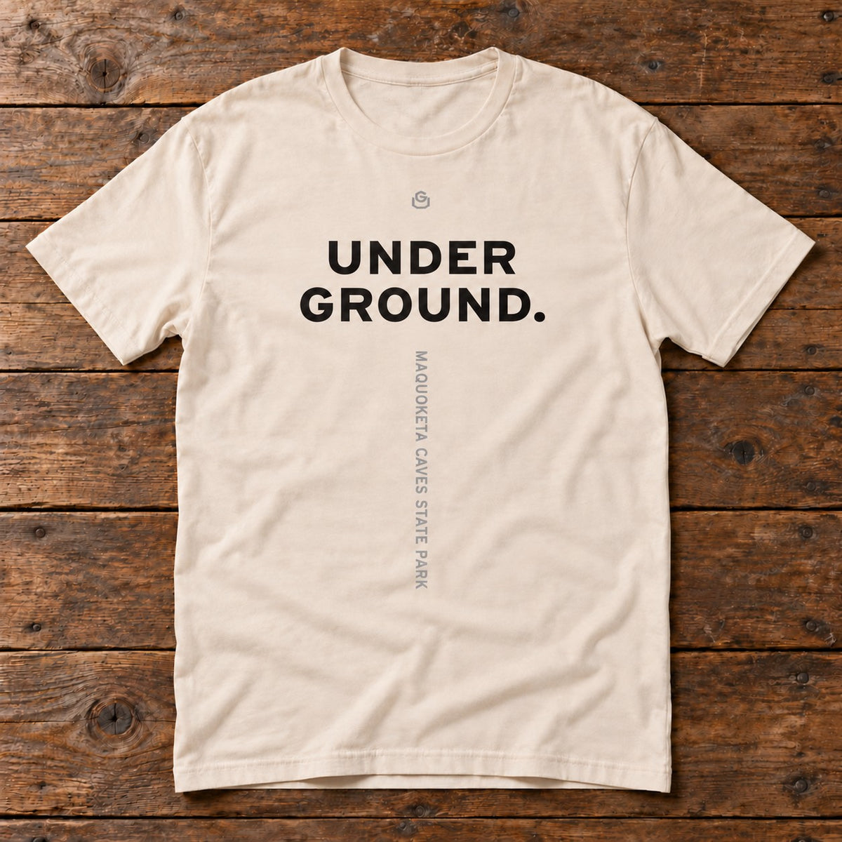 Front of the Underground Tee reading UNDERGROUND.