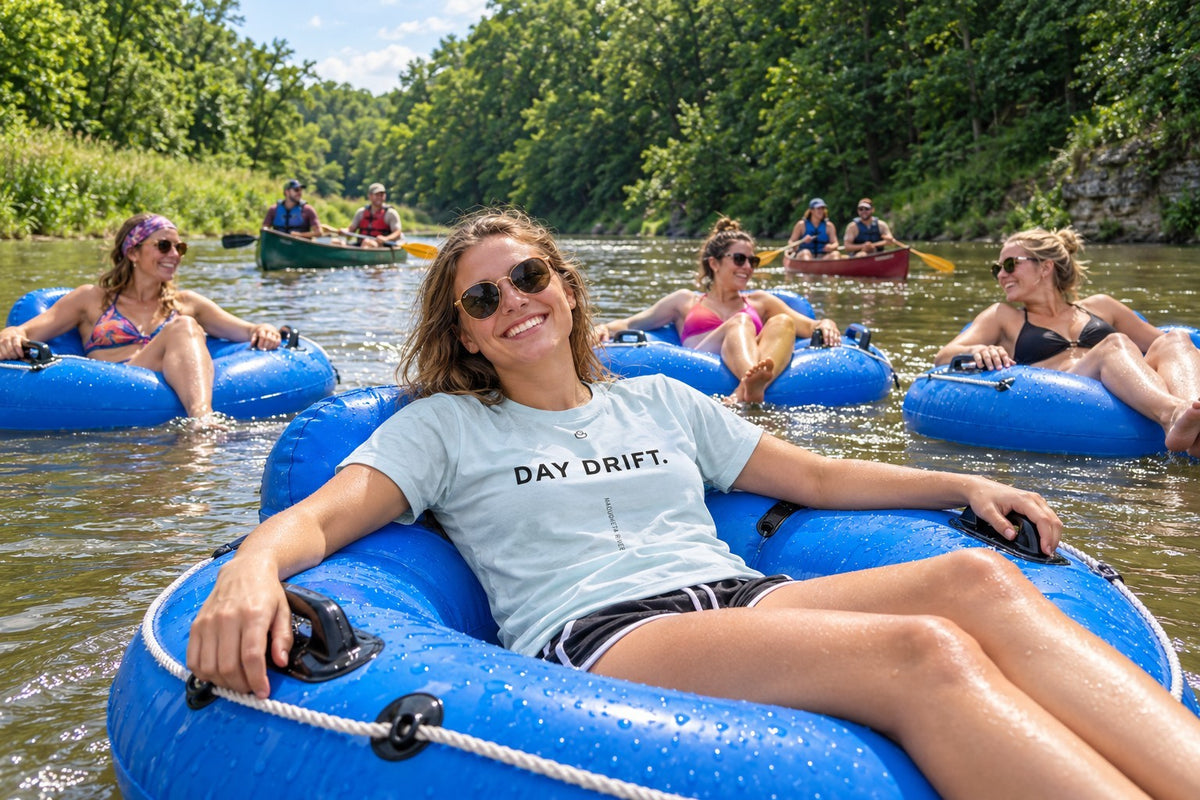 Lifestyle photo of the Day Drift Tee from Uncommon Ground, Jackson County, Iowa