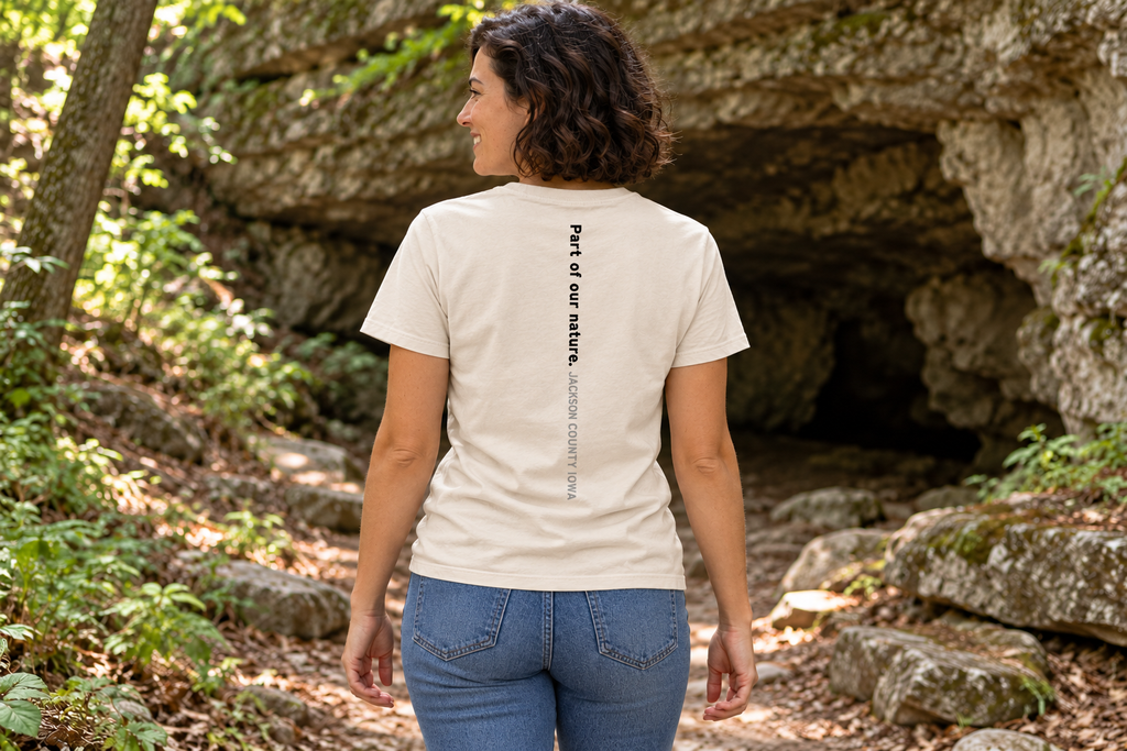Back of the Underground Tee reading Part of our nature. Jackson County Iowa