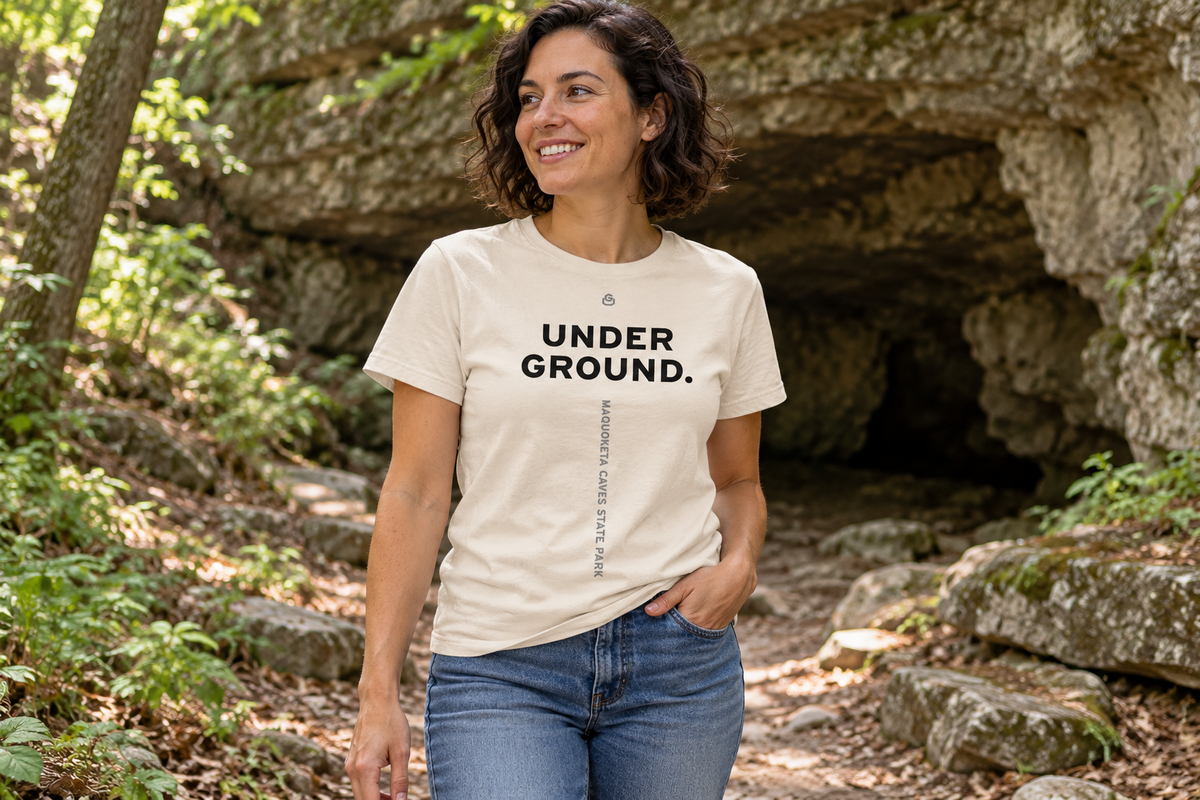 Front of the Underground Tee reading UNDERGROUND.